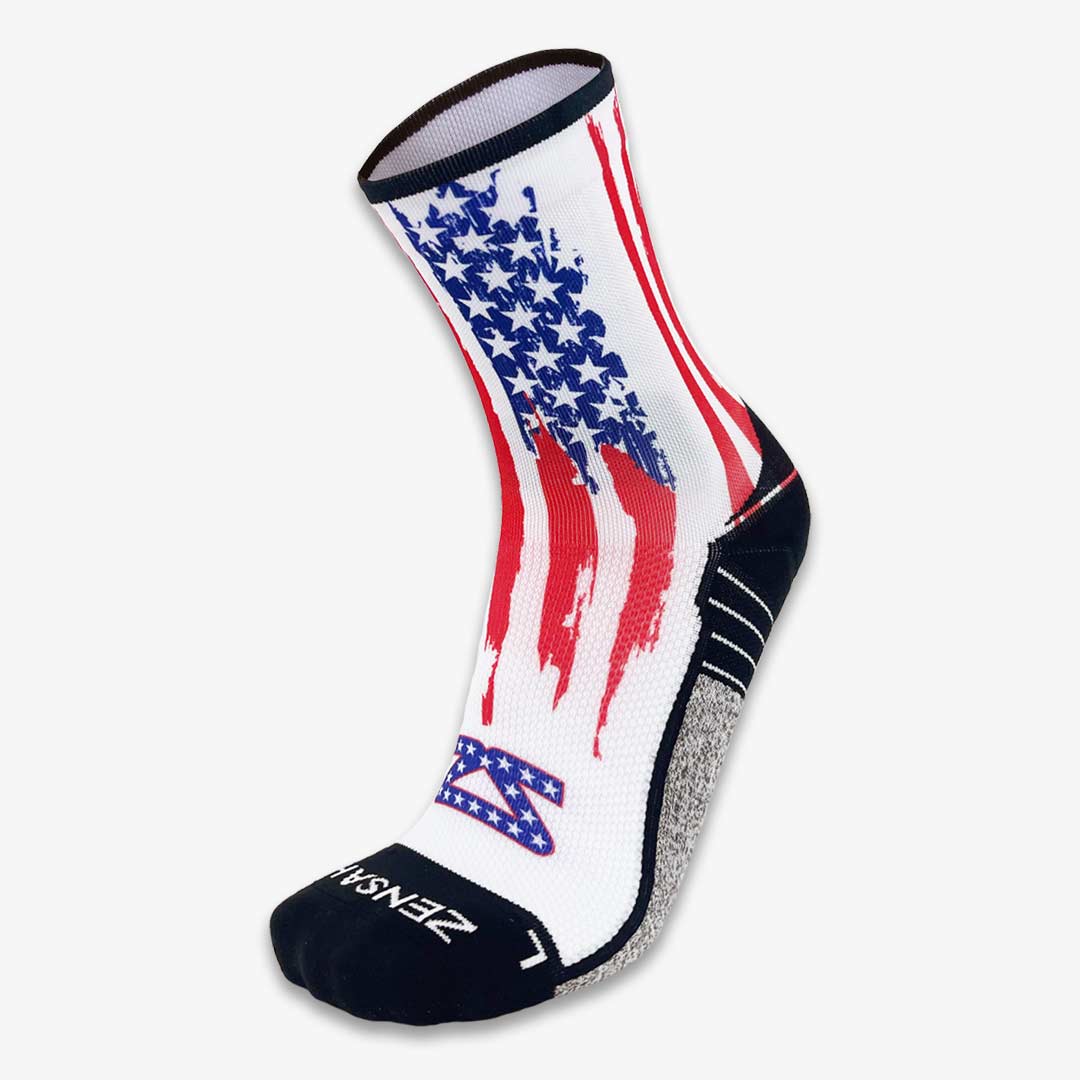 Rugged USA Flag Running Socks (Mini-Crew)Socks - Zensah