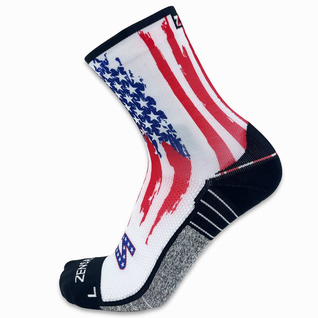 Rugged USA Flag Running Socks (Mini-Crew)Socks - Zensah