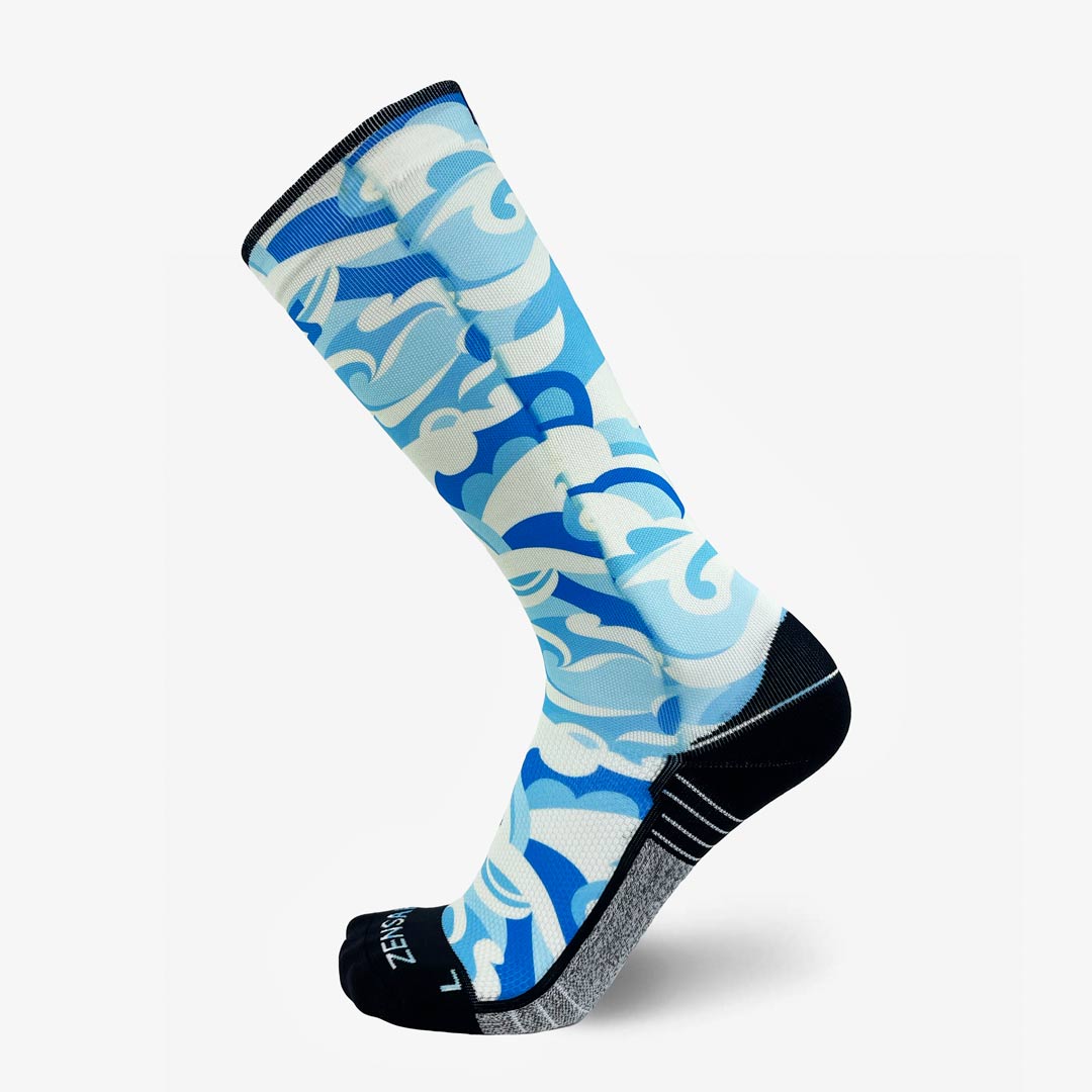 Tropical Surf Waves Compression Socks (Knee-High)Socks - Zensah