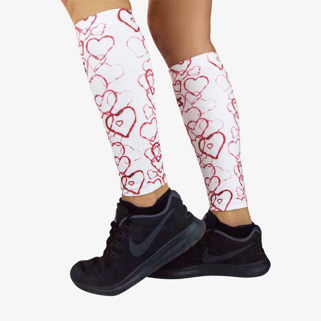 Abstract Hearts Compression Leg SleevesLeg Sleeves - Zensah