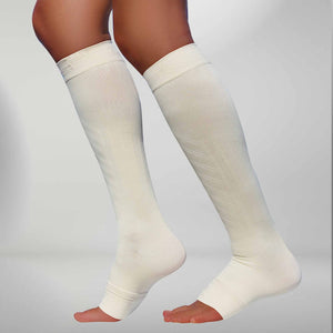  Calf Compression Lycra Sleeve - Multi Levels of Compression -  TRIZONE Ankle Support - Beige - MediumLarge - 1 Pair : Everything Else