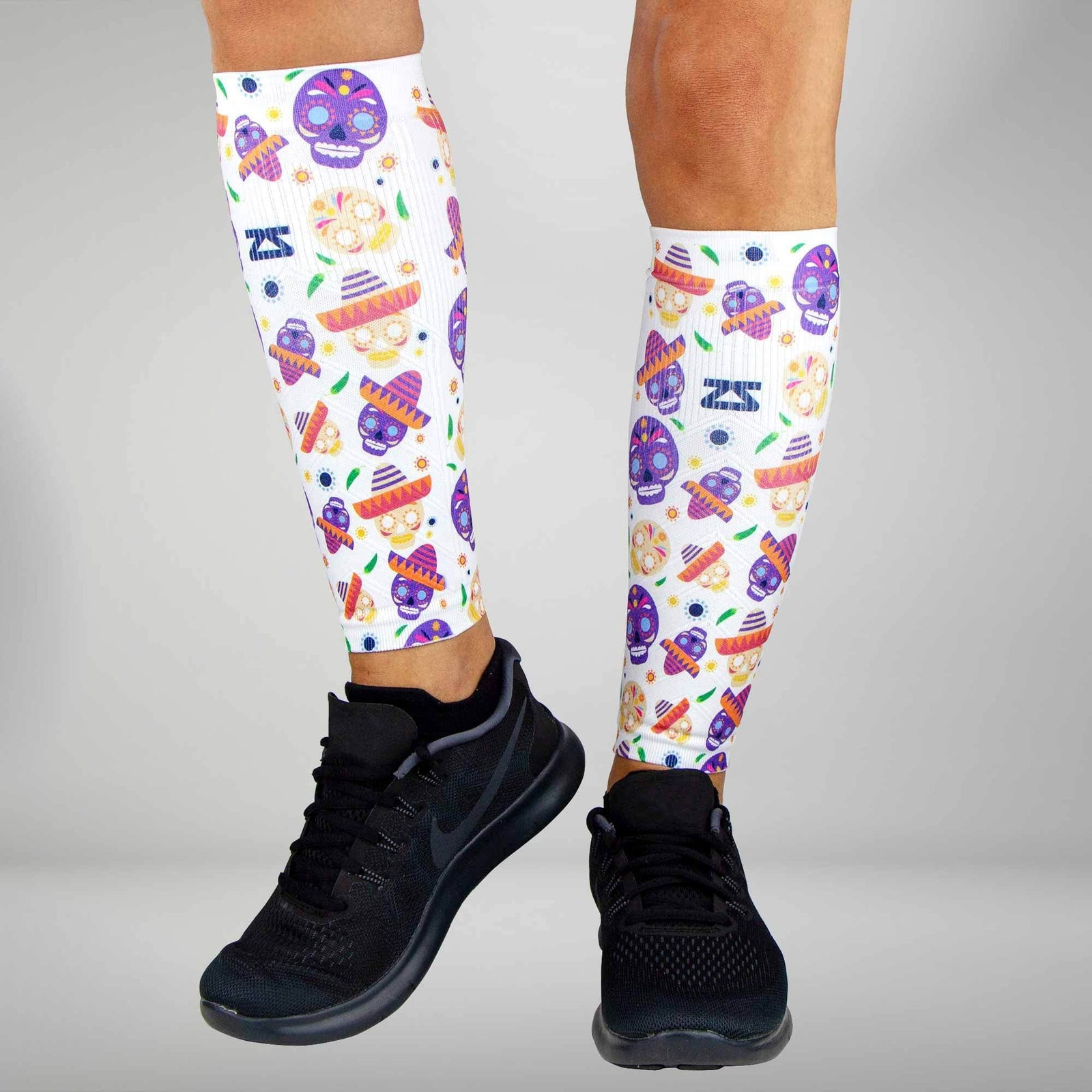 Day Of The Dead Doodle Compression Leg SleevesLeg Sleeves - Zensah