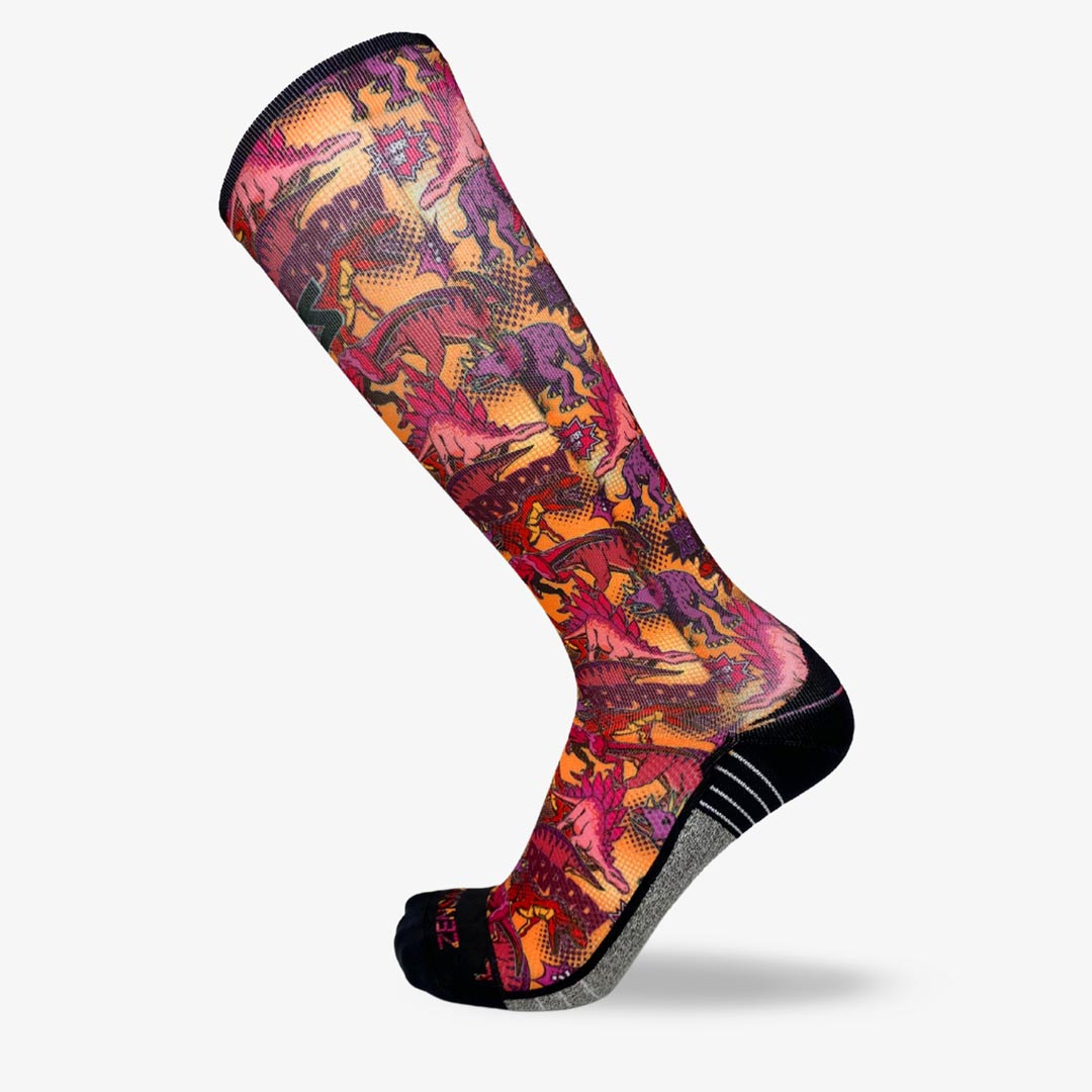 Dino Comic Compression Socks (Knee-High)Socks - Zensah