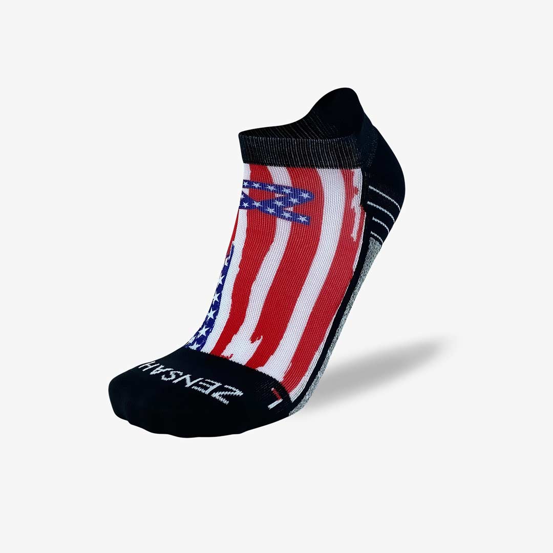 Rugged USA Flag Running Socks (No Show)Socks - Zensah