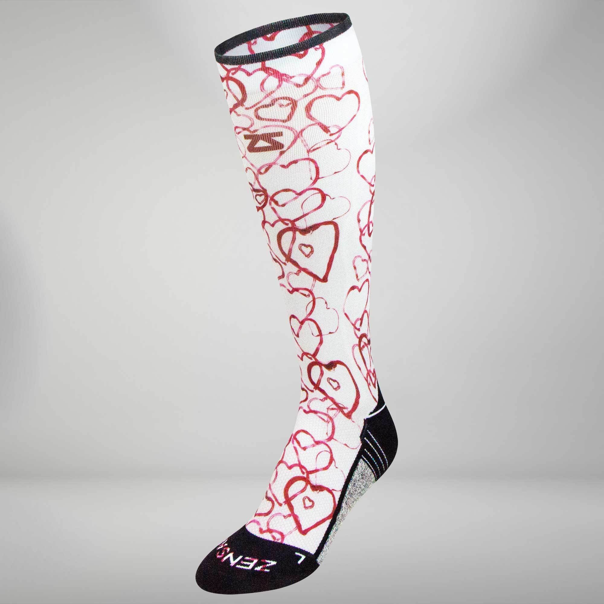 Abstract Hearts Compression Socks (Knee-High)Socks - Zensah