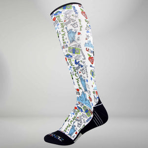 New York Doodle Compression Socks (Knee-High)Socks - Zensah