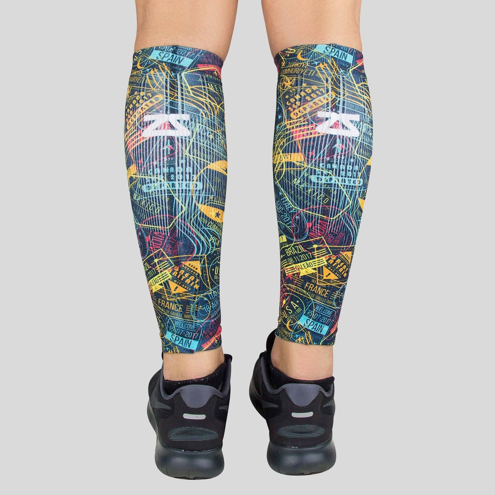 Passport Stamps Compression Leg SleevesLeg Sleeves - Zensah