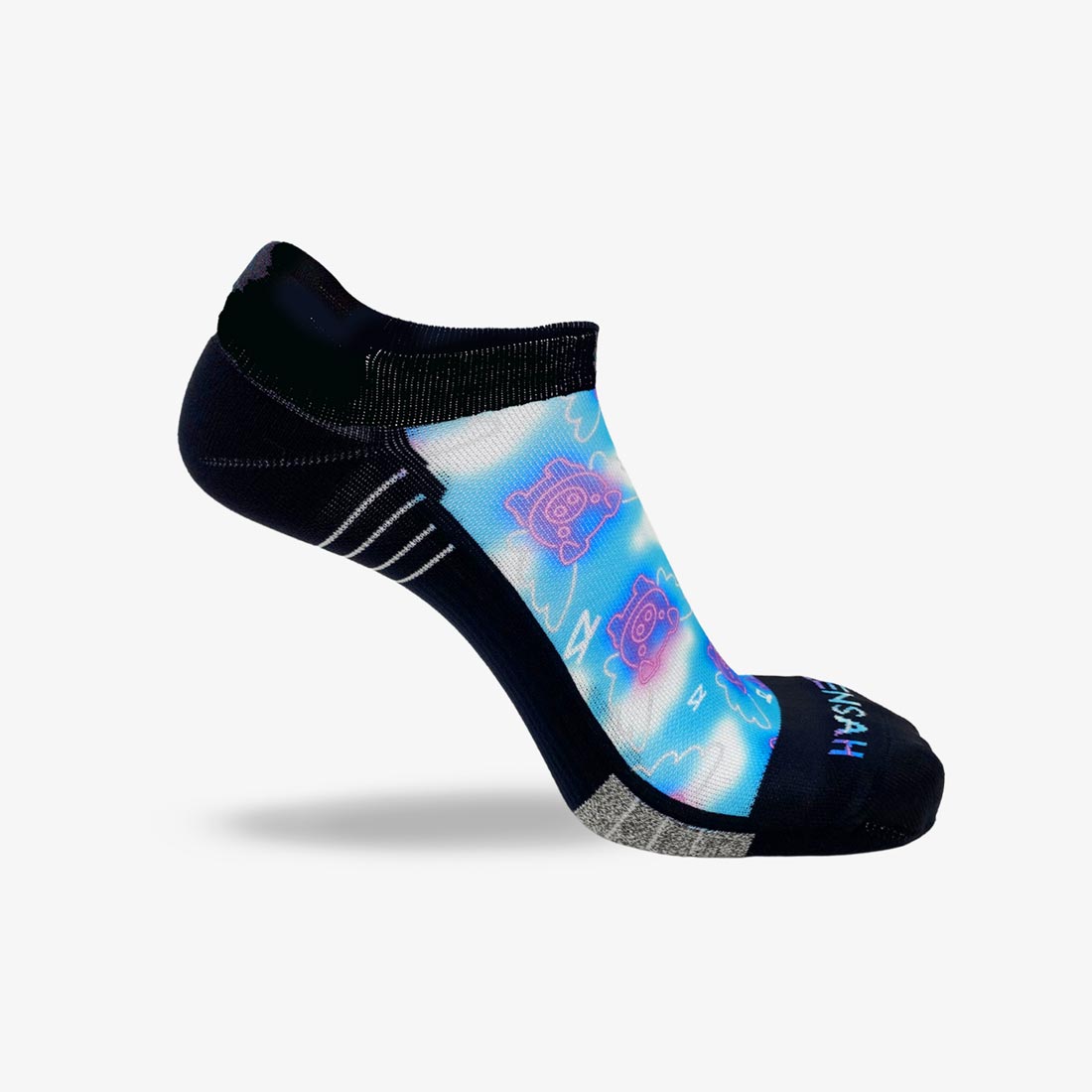 Neon Flying Pigs Running Socks (No Show)Socks - Zensah