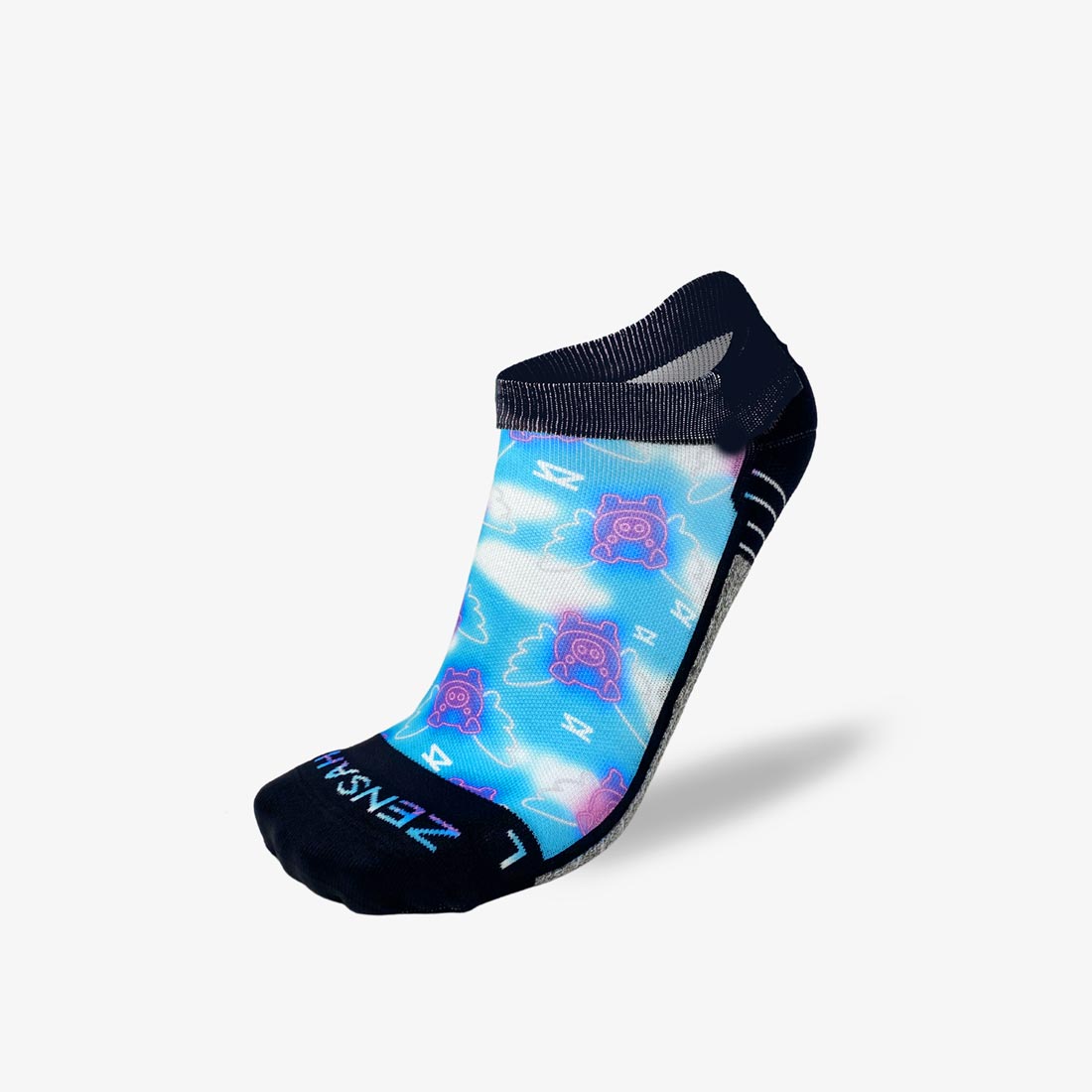 Neon Flying Pigs Running Socks (No Show)Socks - Zensah