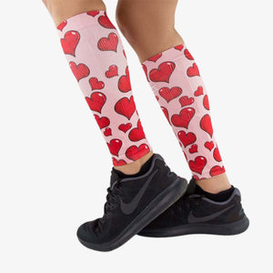 Pink Hearts Valentine's Compression Leg SleevesLeg Sleeves - Zensah