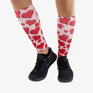 Pink Hearts Valentine's Compression Leg SleevesLeg Sleeves - Zensah